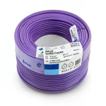 سلك نحاس مصمت مقاوم للحراره احادى النواة معزول PVC 90º 0.75 مم² 300/500 فولت 300 قدم بنفسجي | شركة الفنار