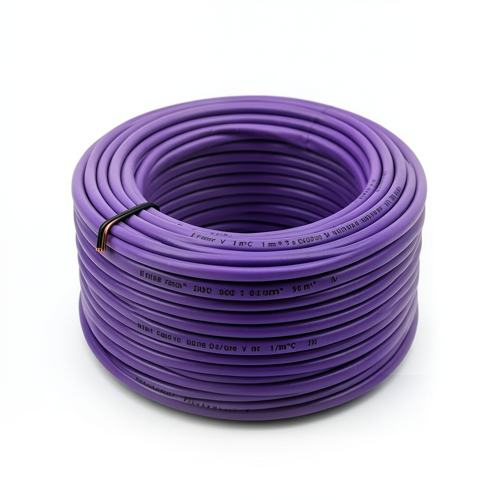 Heat Resistant Single Core Solid Copper Cable PVC 90 ºC Insulation 1 mm² 300/500 Volt 300 Feet Violet | Al Fanar