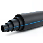 HDPE Polyethylene Pipe Nominal Pressure 12.5 Bar PE100 OD 630 mm SDR 11 Black with Blue Stripes