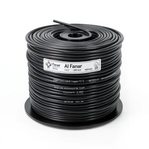 سلك نحاس مصمت احادى النواة PVC عزل 70º مقاس 1.5 مم² 450/750 فولت طول 300 قدم لون اسود | شركة الفنار