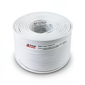 سلك نحاس مصمت احادى النواة معزول PVC 70º مقاس 1.5 مم² 450/750 فولت 300 قدم أبيض | شركة الفنار