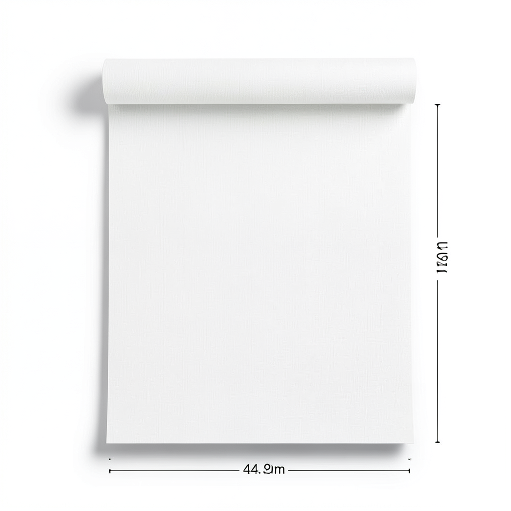 Dutch Plain Wall Covering 10m x 0.53m White, Model 49474