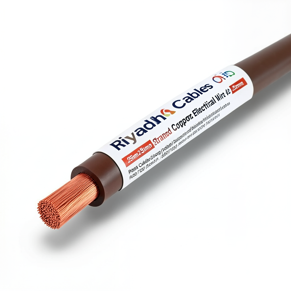 Riyadh Cables 25mm2 Stranded Copper Electrical Wire 450/750V Brown 100m | Riyadh Cables Group