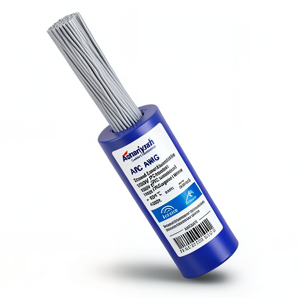لفة سلك مفرد 2 AWG نحاس مجدول كهربائي 1000 فولت معزول PVC +105°C أزرق طول 500 قدم | شركة كابلات الشرقية للصناعة
