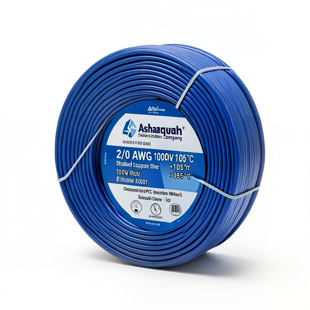 2/0 AWG 1C Stranded Copper Wire 1000V PVC Insulation +105°C Blue 500ft | Asharqiyah Cables Company for Industry
