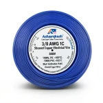 لفة سلك كهرباء مفرد 3/0 AWG نحاس مجدول معزول PVC +105°C أزرق، 1000 فولت، طول 500 قدم | شركة كابلات الشرقية للصناعة