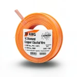 سلك كهرباء مفرد 18 AWG نحاس مجدول معزول PVC +105°C برتقالي، 1000 فولت، 2500 قدم | شركة كابلات الشرقية للصناعة