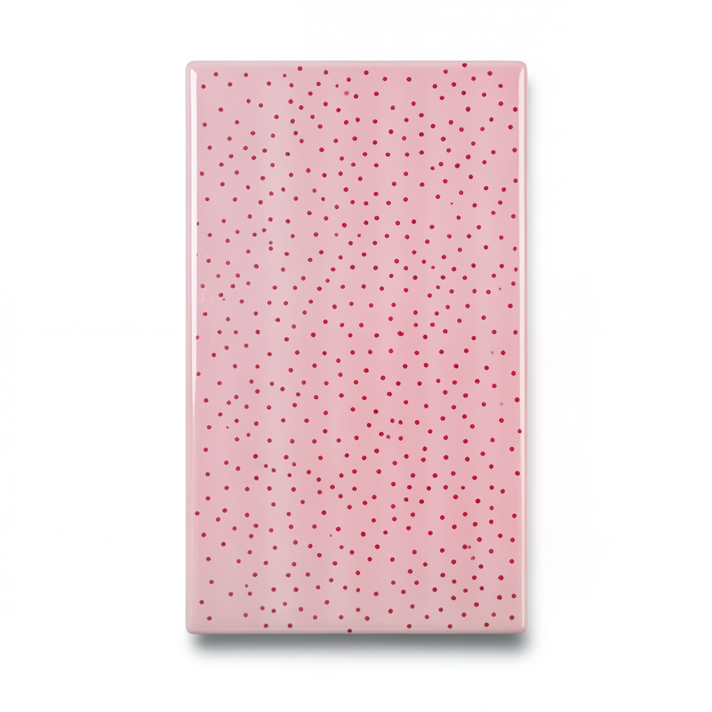 Rectangular Ceramic Wall Tiles 20x43 cm, Dots Pink Color, Model Fancy