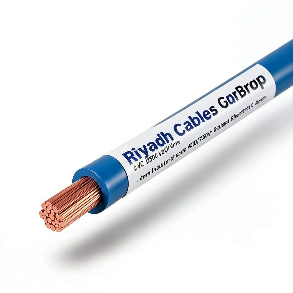 لفة سلك مفرد نحاس مجدول عزل PVC، مقاس 4mm، 450/750V، لون أزرق | مجموعة كابلات الرياض