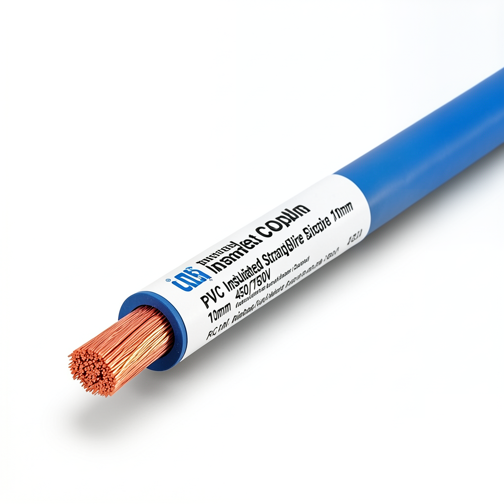 PVC Insulated Stranded Copper Single Electric Wire 10mm, 450/750V, Blue | Riyadh Cables Group