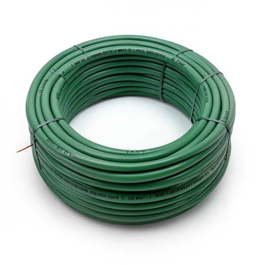 سلك نحاس مصمت احادى النواة معزول PVC 70º مقاس 1 مم² 300/500 فولت طول 300 قدم اللون أخضر | شركة الفنار