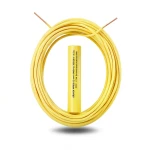 سلك نحاس مصمت مقاوم للحراره احادى النواة PVC عزل 90º مقاس 0.75 مم² 300/500 فولت 300 قدم اصفر | شركة الفنار