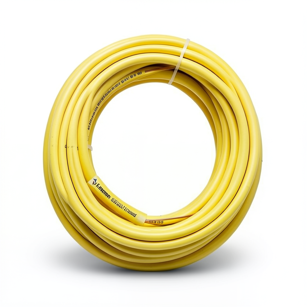 سلك نحاس مصمت مقاوم للحراره احادى النواة معزول بمادة PVC 90º مقاس 0.5 مم² 300/500 فولت طول 300 قدم لون أصفر | شركة الفنار
