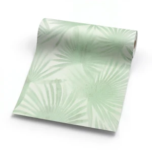 Italian Wallpaper Leaf-Patterned Design 10mx1.06m Pale Green