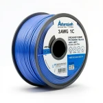 سلك مفرد 3 AWG نحاس مجدول كهربائي، 1000 فولت، عزل PVC +105°C أزرق، طول 500 قدم | شركة كابلات الشرقية للصناعة