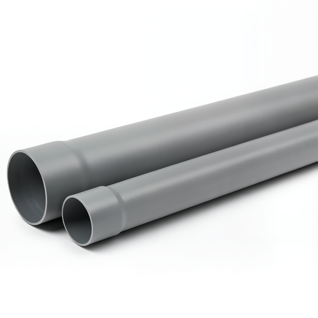 أنابيب UPVC ضغط اسمي 160 psi مقاس 6 إنش سماكة 7.26 ملم لون رمادي