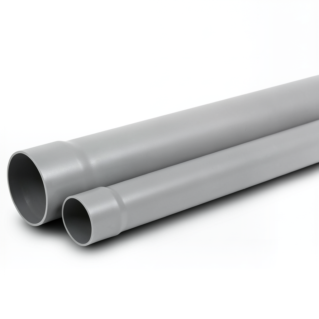 UPVC Plastic Pipe Nominal Pressure 160 psi Size 8 inch Thickness 9.45 mm Gray Color