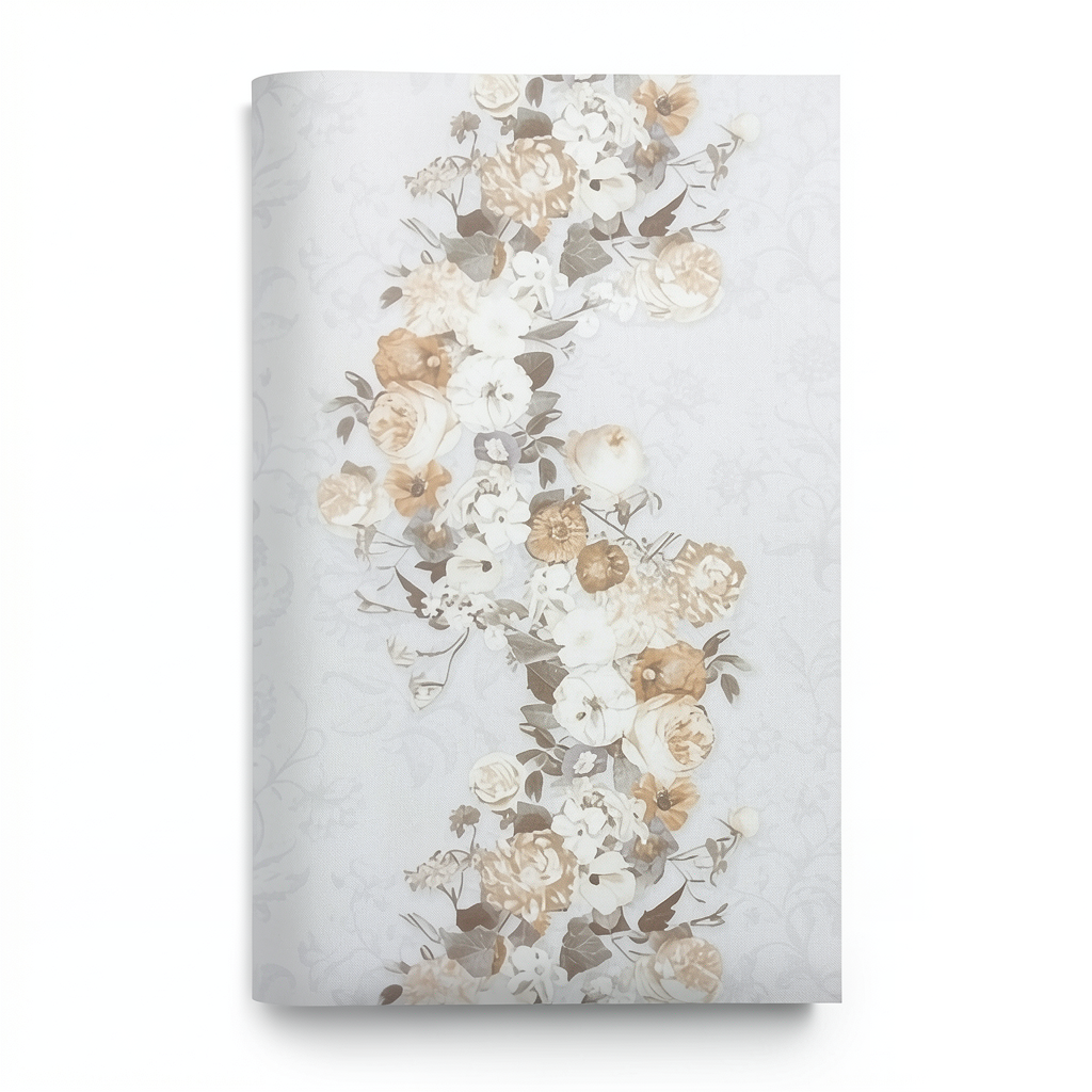 Dutch Floral Wall Covering 10m x 0.53m Light Gray, Model 17791
