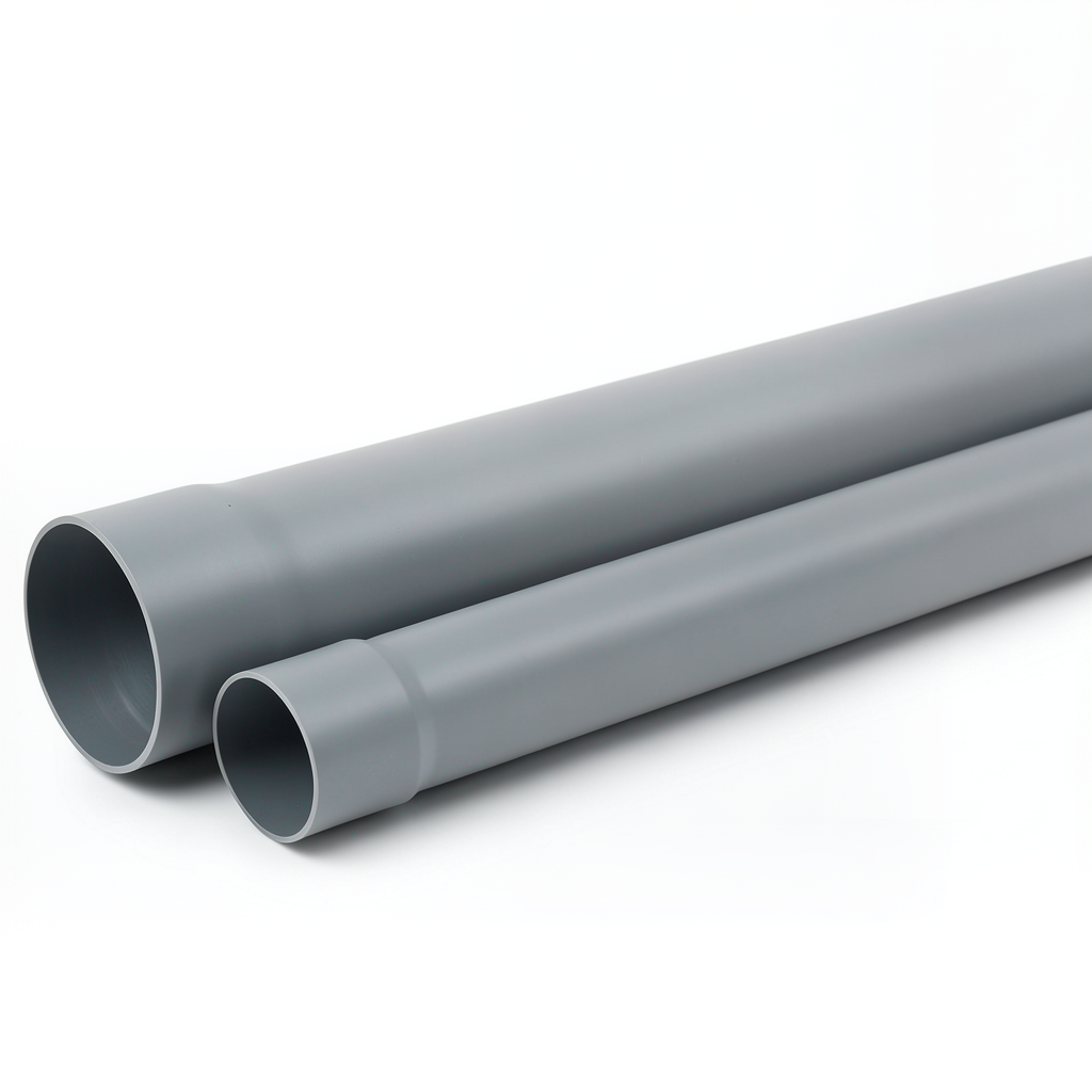 أنابيب بلاستيك UPVC ضغط 250 psi مقاس 1 1/2 إنش سمك 3.35 مم لون رمادي