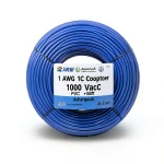 1 AWG 1C Stranded Copper Wire, 1000 Vac, PVC Insulation +105°C, Blue, 500ft | Asharqiyah Cables Company for Industry