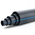 HDPE Polyethylene Pipe PN 19.2 Bar PE 100 OD 315 mm SDR 7.4 Black with Blue Stripes
