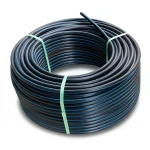 HDPE Plastic Coil Pipe PN 3.2 Bar PE 100, 90 mm Diameter SDR 41 Black/Blue