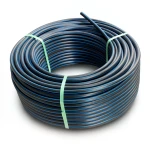 HDPE Plastic Coil Pipe Nominal Pressure 3.2 Bar PE 100 OD 160 mm SDR 41 Black with Blue Stripes