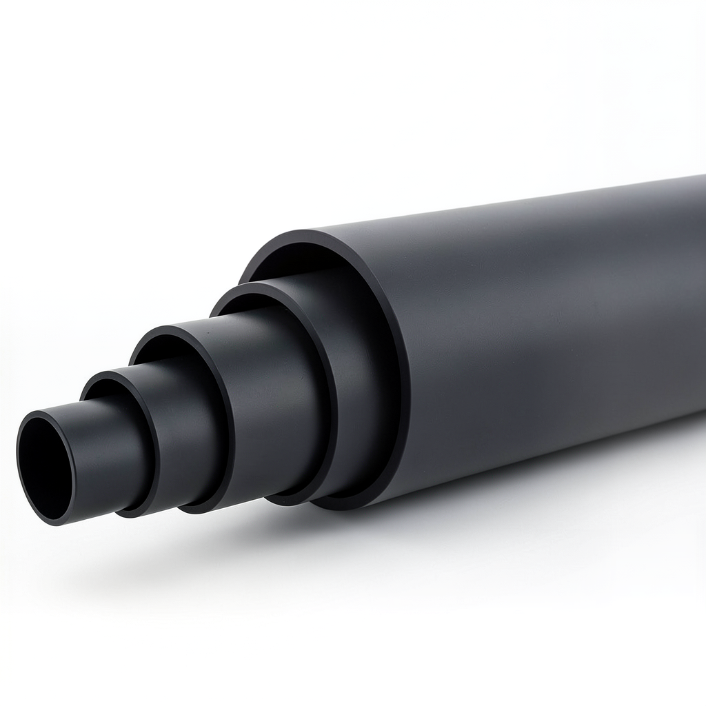 أنابيب HDPE ضغط اسمي 3.2 بار PE 100 قطر خارجي 355 مم SDR 41 لون أسود