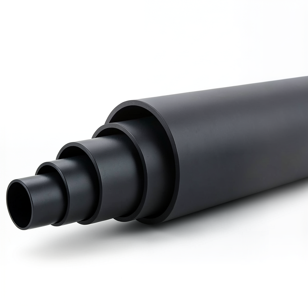 HDPE Polyethylene Pipe 3.2 Bar Pressure PE 100, 450 mm Outer Diameter, SDR 41 Black