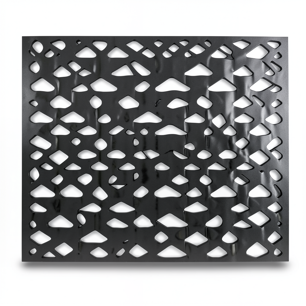 شبك بقلاوة حديد اسود مدرفل على الساخن سمك 3 مم عرض 1.22 متر طول 1 متر تصميم معماري