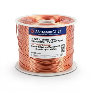 10 AWG 1C Stranded Copper Wire 1000 Vac, PVC Insulated +105°C Orange, 2500ft | Asharqiyah Cables Company for Industry