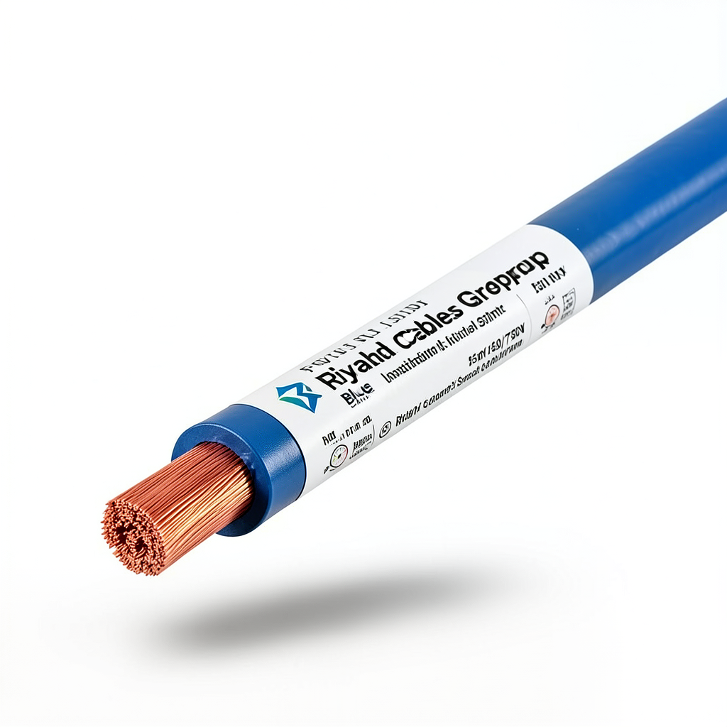 لفة سلك مفرد نحاس مجدول معزول PVC، مقاس 95mm2، 450/750 فولت، لون أزرق | مجموعة كابلات الرياض