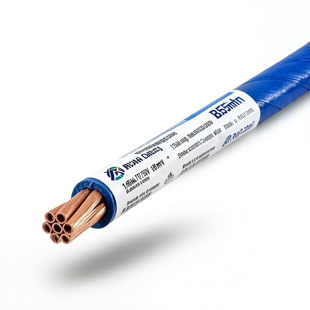سلك مفرد نحاس مجدول عزل PVC، مساحة مقطع 185mm2، 450/750 فولت، لون أزرق | مجموعة كابلات الرياض