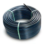 HDPE Plastic Coil Pipe Nominal Pressure 3.2 Bar PE 100 OD 63 mm SDR 41 Black with Blue Stripes
