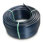 HDPE Plastic Coil Pipe Nominal Pressure 3.2 Bar PE 100 OD 75 mm SDR 41 Black with Blue Stripes