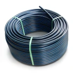 HDPE Plastic Coil Pipe Nominal Pressure 3.2 Bar PE 100 OD 160 mm SDR 41 Black with Blue Stripes
