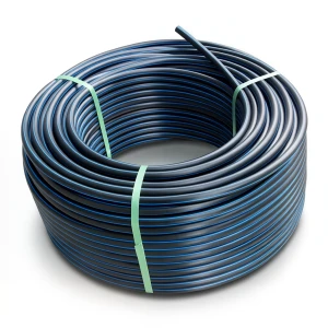 HDPE Plastic Coil Pipe Nominal Pressure 3.2 Bar PE 100 OD 160 mm SDR 41 Black with Blue Stripes
