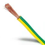 سلك تأريض نحاس شعر CU/PVC مساحة مقطع 4 ملي، 450/750 فولت، اخضر/اصفر
