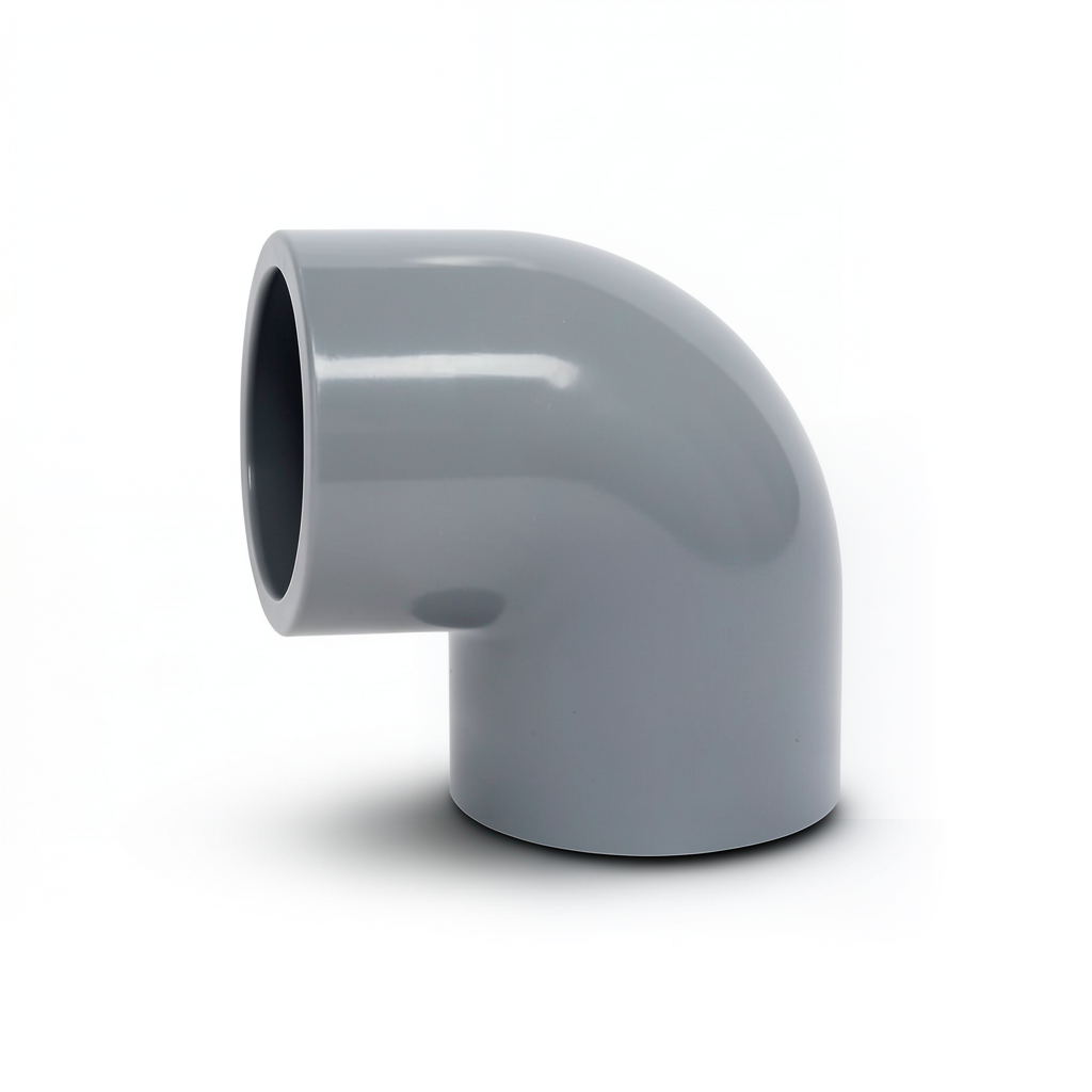 UPVC Plastic Elbow 90° Size 75 mm Gray