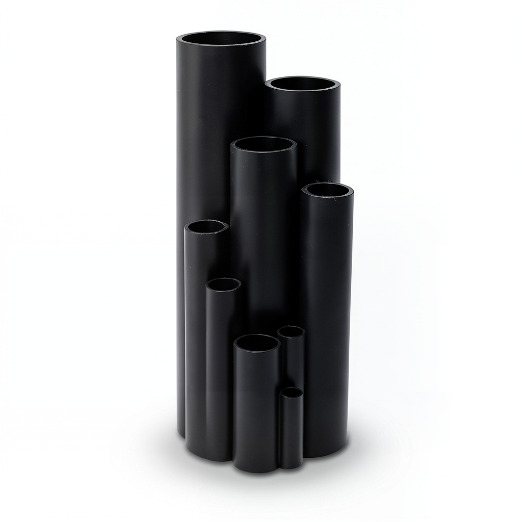 HDPE Plastic Pipe Pressure 16 Bar PE 80 Size 32 mm Thickness 3.6 mm Black