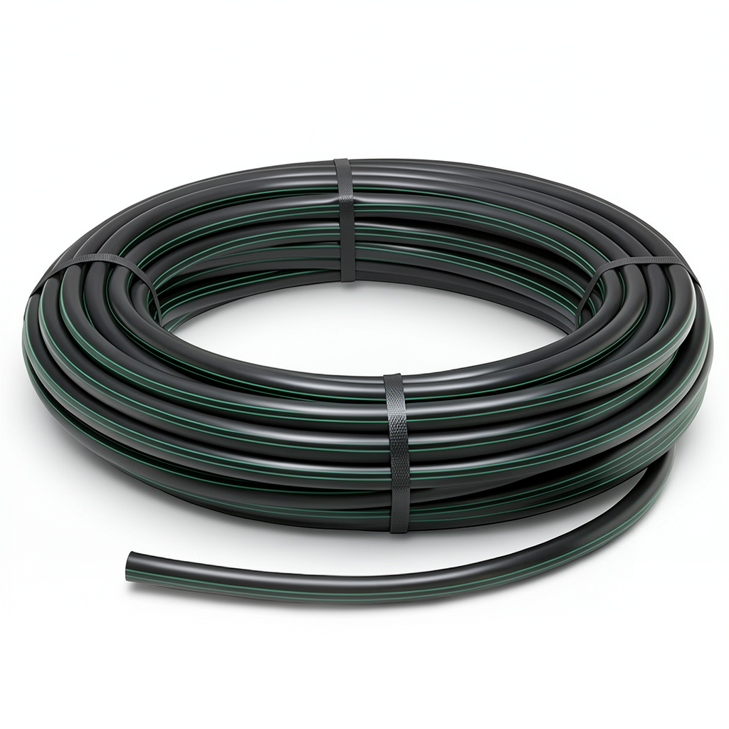 انابيب بلاستيك HDPE ضغط 6.3 بار PE 100 مقاس 90 ملم سمك 3.5 ملم لون اسود