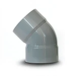 كوع بلاستيك UPVC زاوية 45° مقاس 110 مم رمادي غير مضغوط