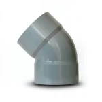 كوع UPVC زاوية °45 غير مضغوط مقاس 160 مم رمادي اللون