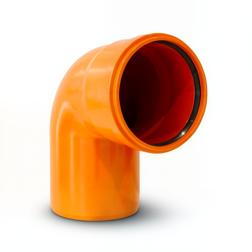 UPVC Plastic Elbow 87° Non Pressure Size 110 mm Orange