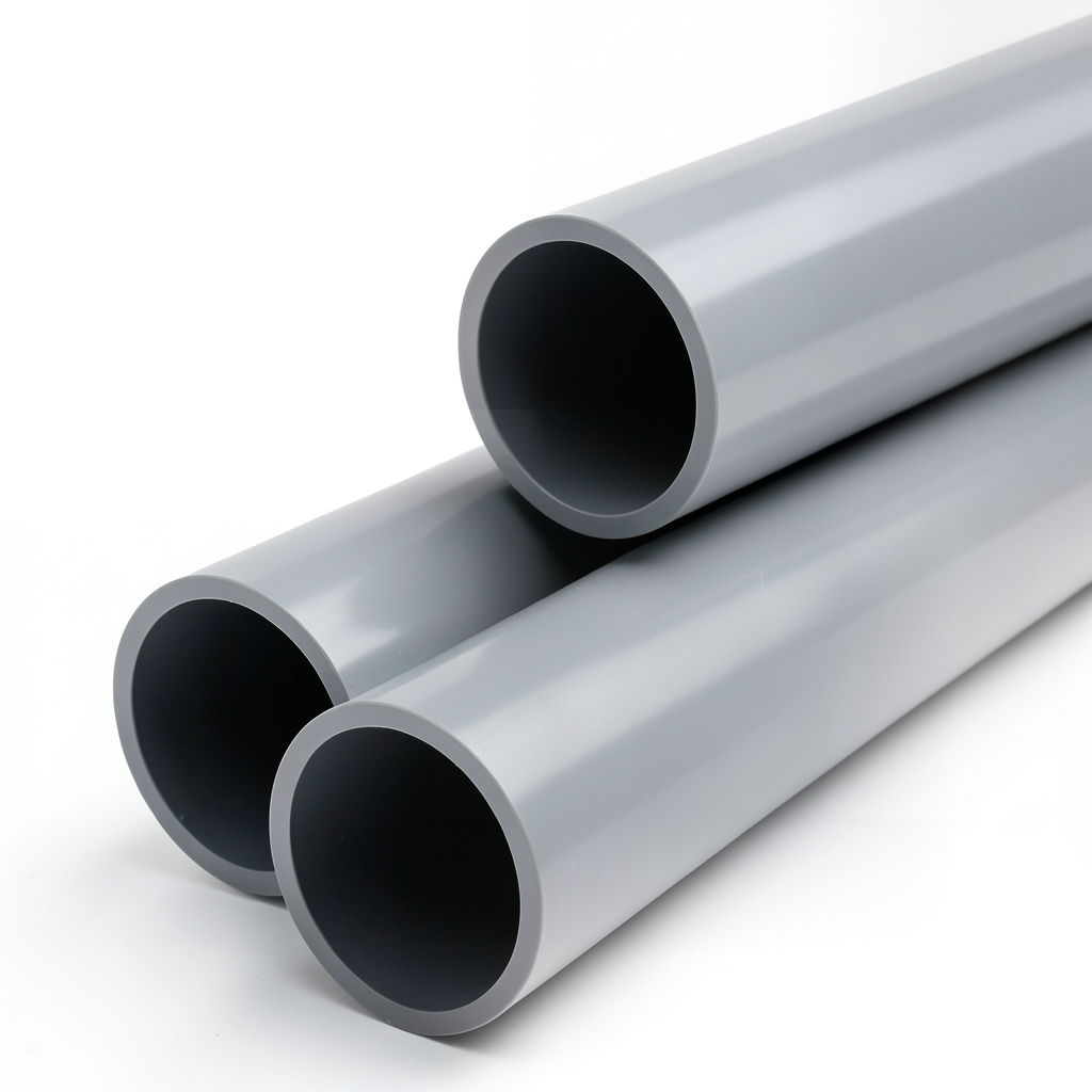 UPVC Pipe Class 3 Outside Diameter 200 mm Thickness 5.9 mm Gray
