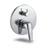 Shower Mixer Two Lines Round Shape Chrome Color