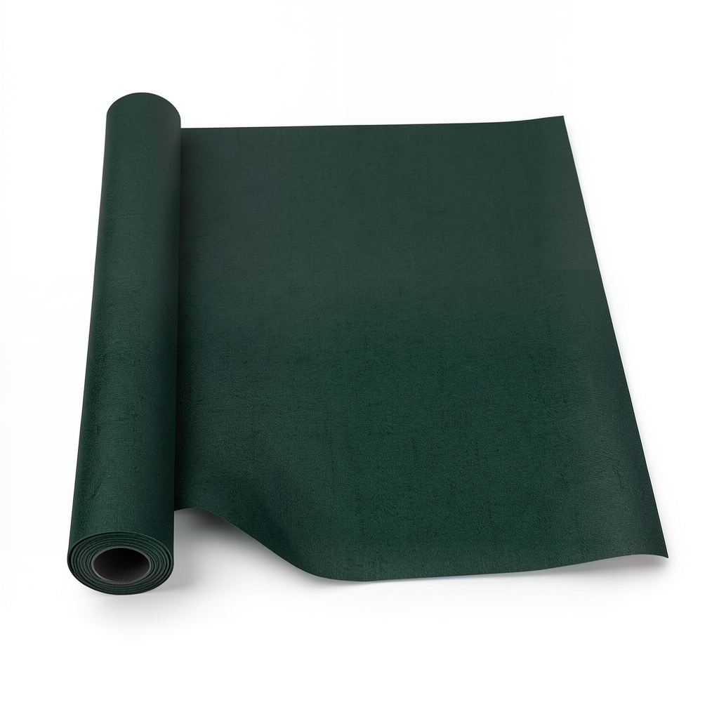 Italian Wallpaper Dark Green Plain Design, Size 10mx1.06m, Model 72918