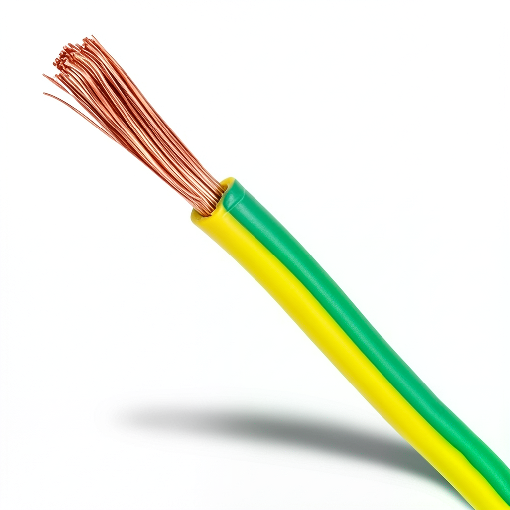 Flexible Copper Earth Wire CU/PVC 6mm2, 450/750V, Yellow/Green