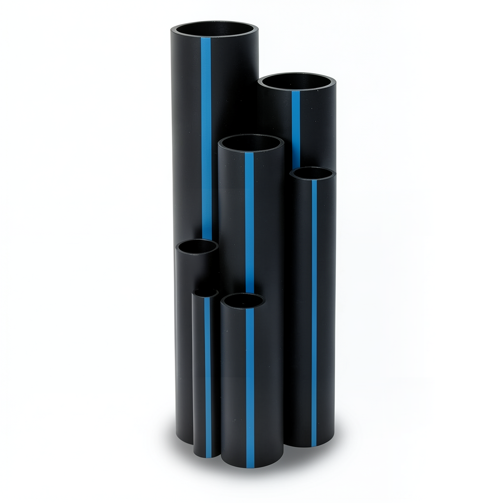 انابيب بلاستيك HDPE ضغط 16 بار PE 80 مقاس 25 ملم سمك 2.8 ملم لون اسود