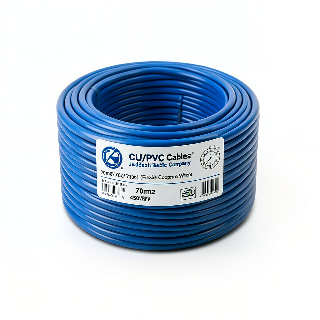 CU/PVC Flexible Electric Wire 70mm2, 450/750V, Blue | Jeddah Cables Company